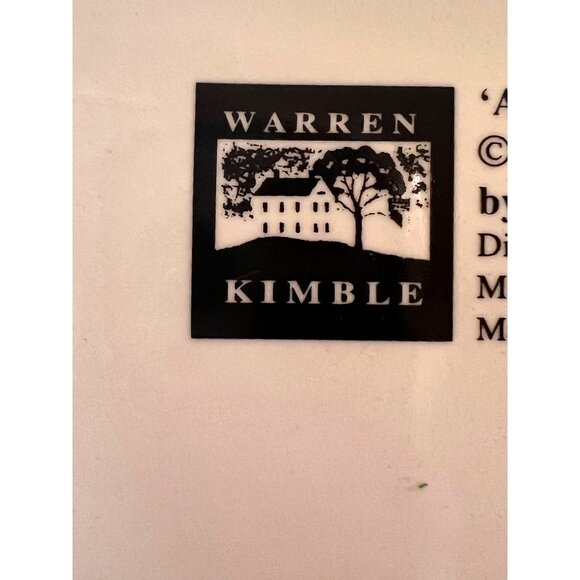 VTG Warren Kimble Americana Themed Dessert Plates Patriotic Scenes Stoneware 8" - Picture 12 of 13